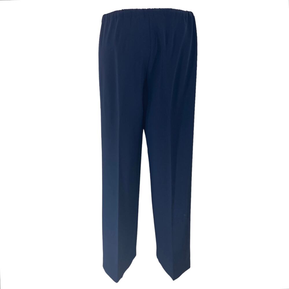 St John navy blue wide leg pants, Ladies medium drawstring waist casual bottom - Picture 2 of 6